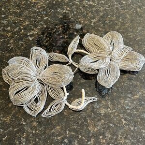 Set of 2 Beaded Floral Decals